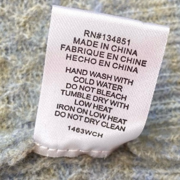 WAYF NWOT Jude Pointelle Puff Shoulder Cropped Heather Blue Gold Cardigan, Sz S - Picture 10 of 10